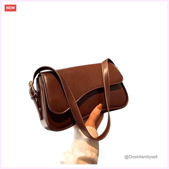 Faux Leather Shoulder Bag with Removable Strap Hobo Crossbody Clutch